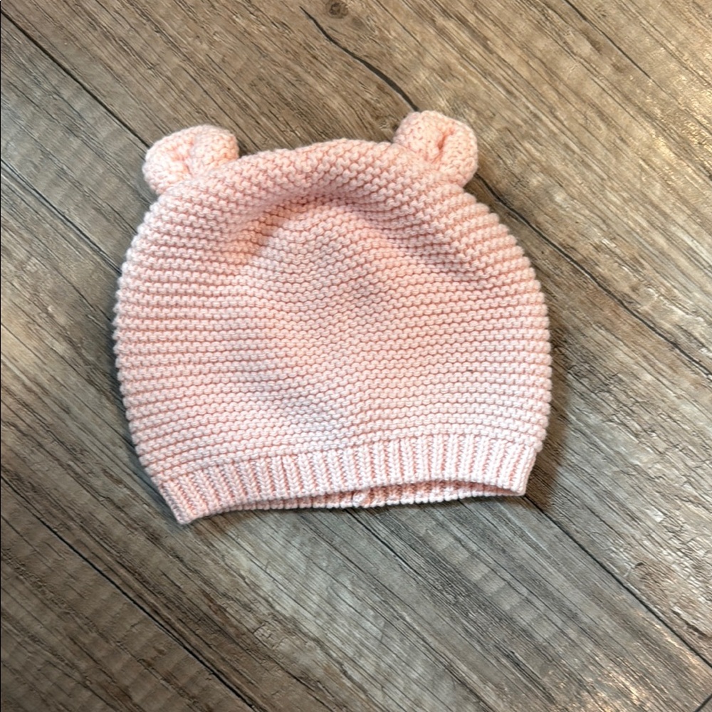 GAP Pink Knit Bear Ear Hat for Kids